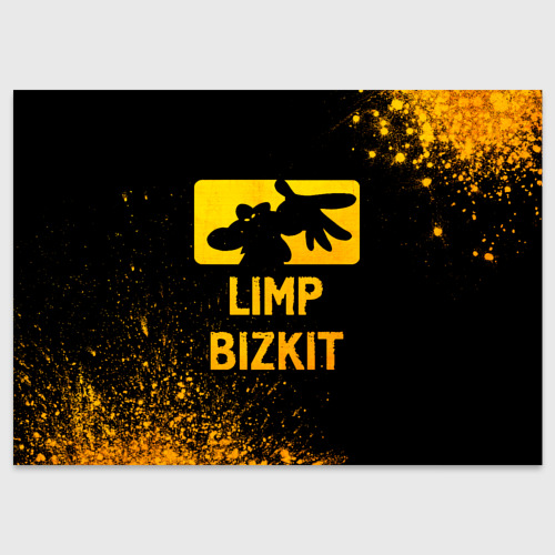 Поздравительная открытка Limp Bizkit - gold gradient, цвет белый