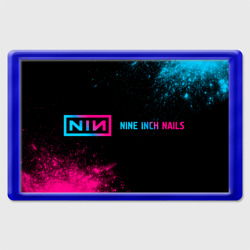 Nine Inch Nails - neon gradient: надпись и символ – Магнит 45*70 с принтом купить