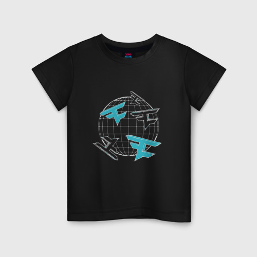 Детская футболка хлопок с принтом Faze World, вид спереди #2