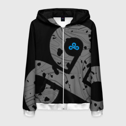 Мужская толстовка 3D на молнии Форма Cloud 9 black