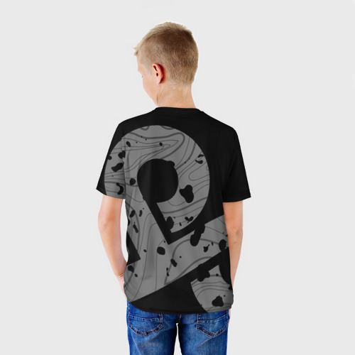 Детская футболка 3D с принтом Форма Cloud 9 black, вид сзади #2