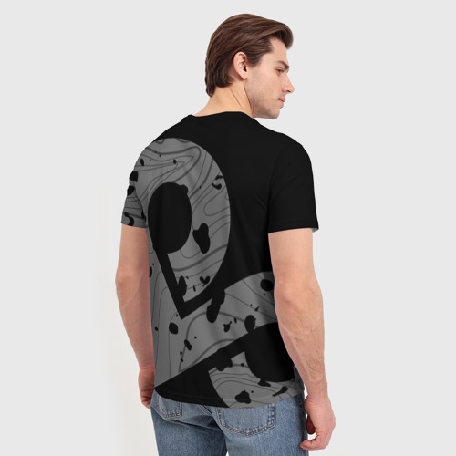 Мужская футболка 3D с принтом Форма Cloud 9 black, вид сзади #2