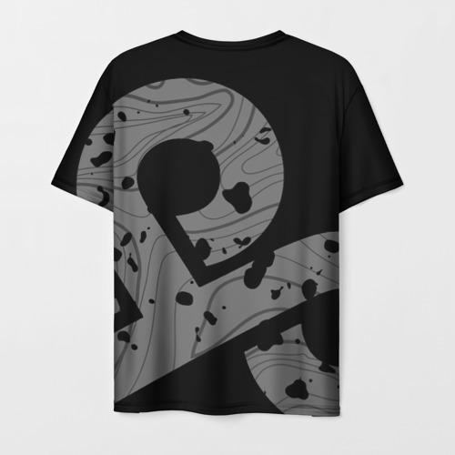 Мужская футболка 3D с принтом Форма Cloud 9 black, вид сзади #1