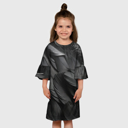 Детское платье 3D Черные перья ворона - фото 2