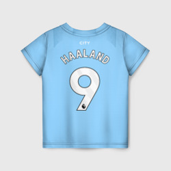 Детская футболка 3D Эрлинг Холанд Манчестер Сити форма 23-24 домашняя
