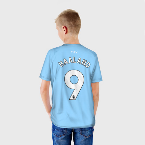 Детская футболка 3D Эрлинг Холанд Манчестер Сити форма 23-24 домашняя, цвет 3D печать - фото 4
