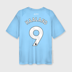 Женская футболка oversize 3D Эрлинг Холанд Манчестер Сити форма 23-24 домашняя
