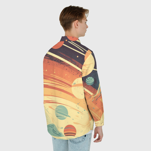 Мужская рубашка oversize 3D с принтом Абстрактный арт нейросети, вид сзади #2