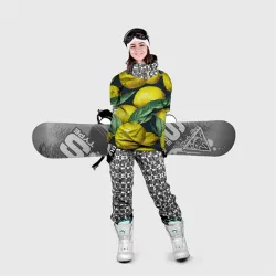 Накидка на куртку 3D Лимон на черном - паттерн - фото 2