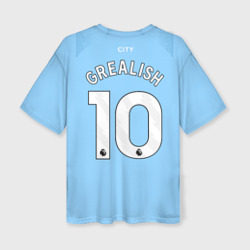 Женская футболка oversize 3D Джек Грилиш Манчестер Сити форма 23-24 домашняя