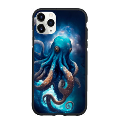Чехол для iPhone 11 Pro Max матовый Космический осьминог в туманности