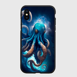 Чехол для iPhone XS Max матовый Космический осьминог в туманности