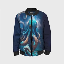 Детский бомбер 3D Космический осьминог в туманности
