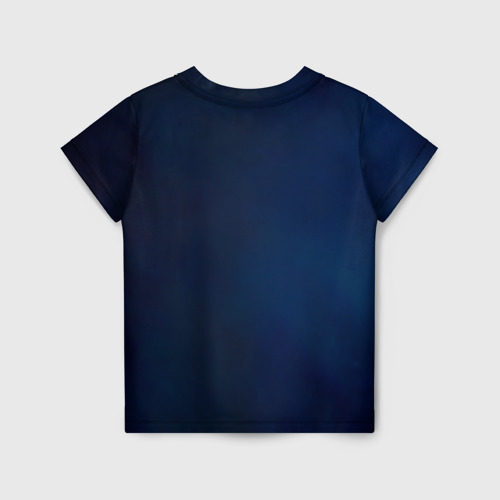 Детская футболка 3D с принтом Космический осьминог в туманности, вид сзади #1