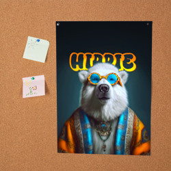 Постер Хиппи белый медведь от нейросети  - фото 2
