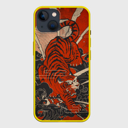 Чехол для iPhone 14 Тигр в японском стиле