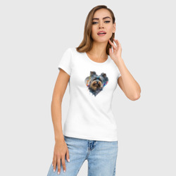 Женская футболка хлопок Slim Навсегда в сердце - йорки - фото 2