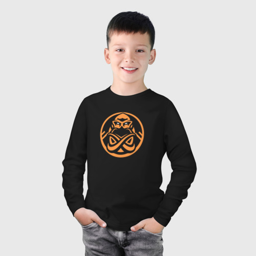 Детский лонгслив хлопок с принтом Ence logo, фото на моделе #1