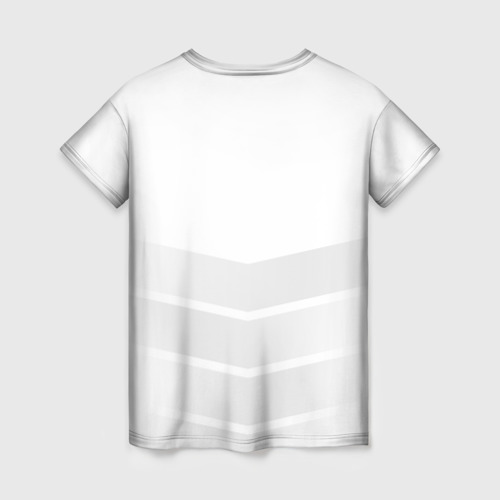 Женская футболка 3D с принтом Heroic white, вид сзади #1