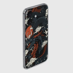 Чехол для iPhone 16 силиконовый с защитой камеры Дракон в японском стиле - фото 2