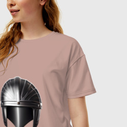 Женская футболка хлопок Oversize Шлем римского легионера - фото 2