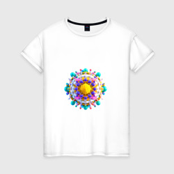 Женская футболка хлопок Молекула вируса