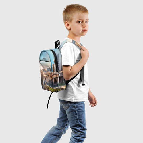 Детский рюкзак 3D с принтом Руины Рима, вид сзади #1