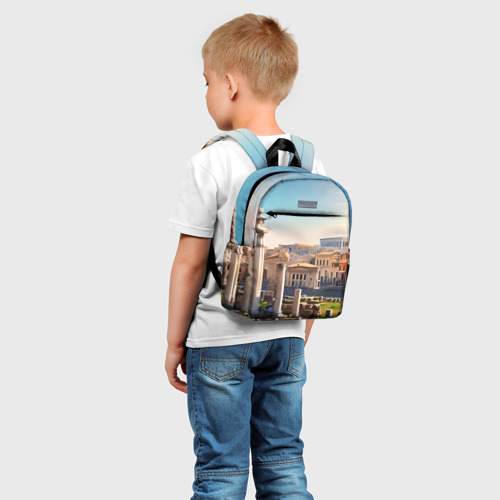 Детский рюкзак 3D с принтом Руины Рима, фото на моделе #1