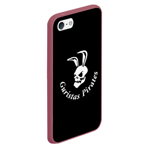 Чехол для iPhone 5/5S матовый Guristas pirates black, цвет малиновый - фото 3