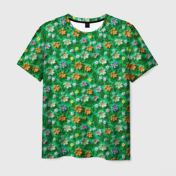 Мужская футболка 3D Объемные летние цветы