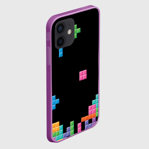 Чехол для iPhone 12 Mini с принтом Популярная игра Тетрис, вид сбоку #3