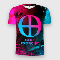 Мужская футболка 3D Slim Blue Exorcist - neon gradient
