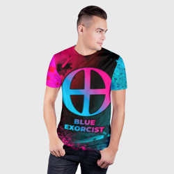 Мужская футболка 3D Slim Blue Exorcist - neon gradient - фото 2