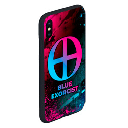 Чехол для iPhone XS Max матовый Blue Exorcist - neon gradient - фото 2