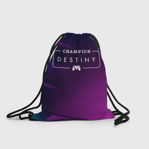 Рюкзак-мешок 3D Destiny gaming champion: рамка с лого и джойстиком на неоновом фоне