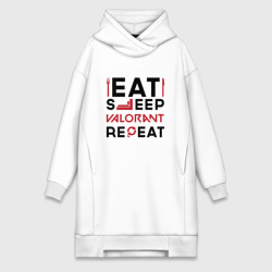 Платье-худи хлопок Надпись: eat sleep Valorant repeat