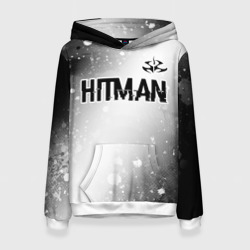 Женская толстовка 3D Hitman glitch на светлом фоне: символ сверху