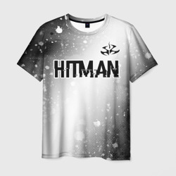 Мужская футболка 3D Hitman glitch на светлом фоне: символ сверху