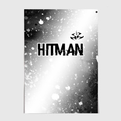 Постер Hitman glitch на светлом фоне: символ сверху