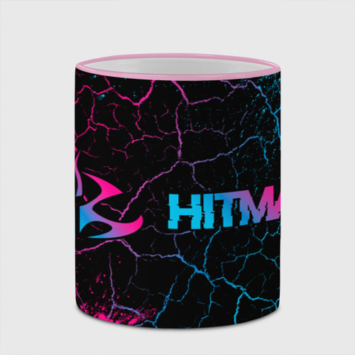 Кружка с полной запечаткой Hitman - neon gradient: надпись и символ, цвет Кант розовый - фото 4