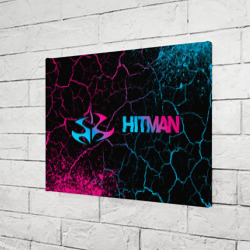 Холст прямоугольный Hitman - neon gradient: надпись и символ - фото 2