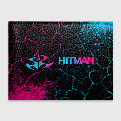 Обложка для студенческого билета Hitman - neon gradient: надпись и символ