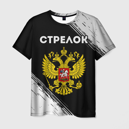 Мужская футболка 3D Стрелок из России и герб РФ, цвет 3D печать