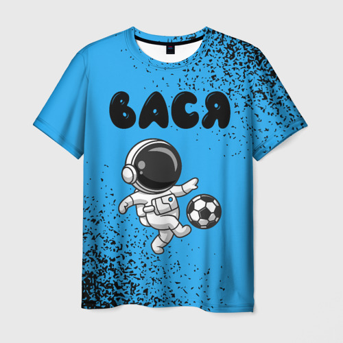 Мужская футболка 3D Вася космонавт футболист, цвет 3D печать