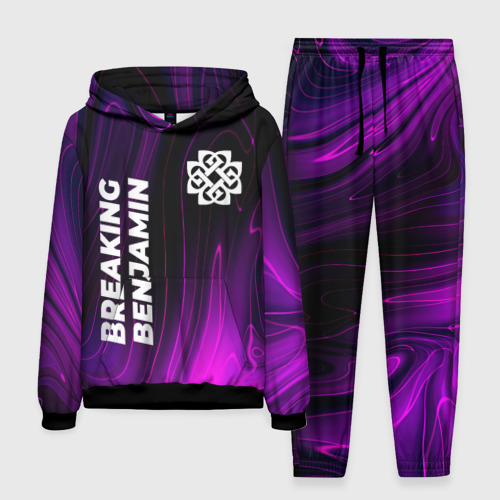 Мужской костюм с толстовкой 3D Breaking Benjamin violet plasma, цвет черный