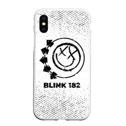 Чехол для iPhone XS Max матовый Blink 182 с потертостями на светлом фоне