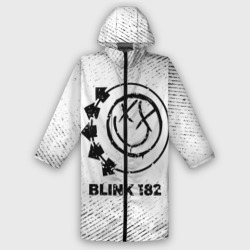 Мужской дождевик 3D Blink 182 с потертостями на светлом фоне