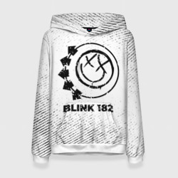 Женская толстовка 3D Blink 182 с потертостями на светлом фоне