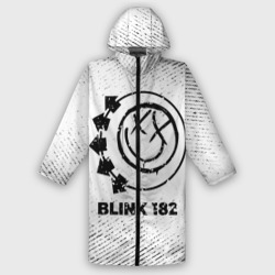 Женский дождевик 3D Blink 182 с потертостями на светлом фоне