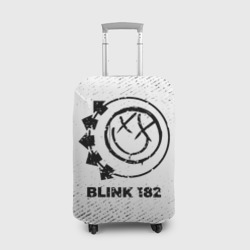 Чехол для чемодана 3D Blink 182 с потертостями на светлом фоне